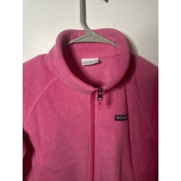 Columbia Jacket Girls Large Pink Outdoors Fleece Full Zip Pockets Youth XL Pink - Picture 2 of 4